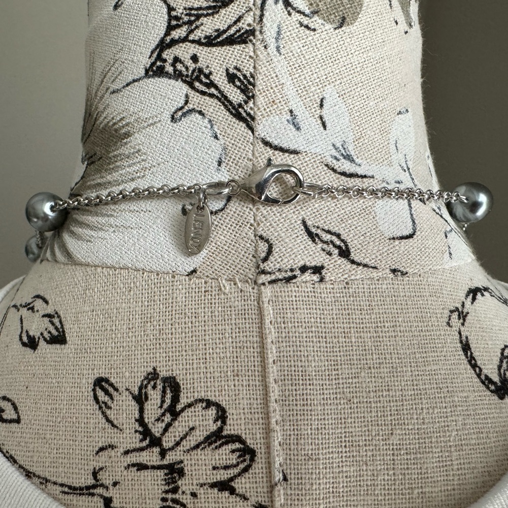 Long Silver Studded Necklace - Picture 7 of 11